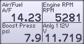 Meter 4 Screen (Boost Pressure and AFR)